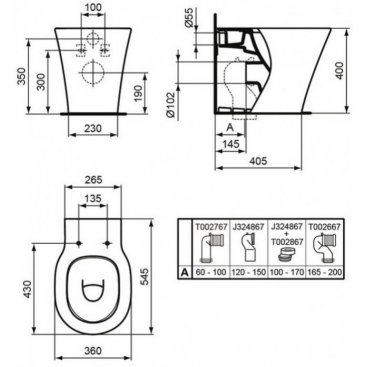 Унитаз приставной Ideal Standard Connect Air AquaBlade E0042V3 безободковый