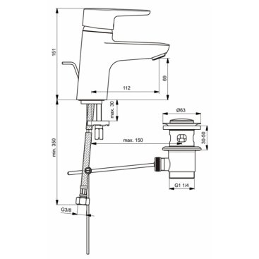 Смеситель для раковины Ideal Standard Connect Blue B9914AA