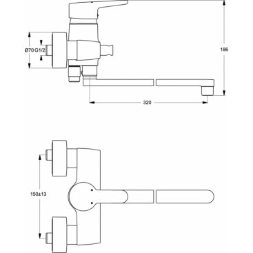 Смеситель для ванны Ideal Standard Connect Blue B9923AA