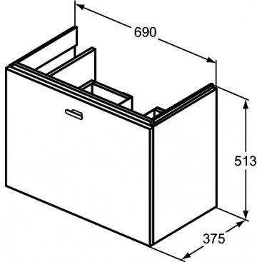 Мебель для ванной Ideal Standard Connect Space E0316 70 см серая