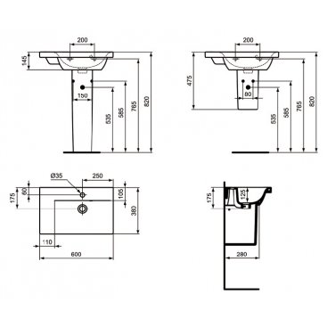 Мебель для ванной Ideal Standard Connect Space E0314 60 см серая