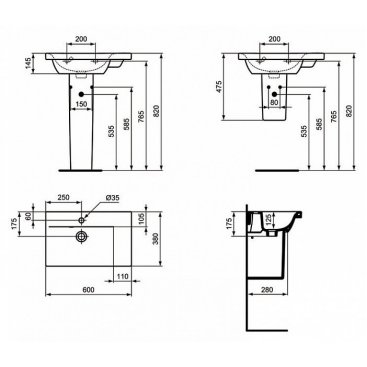 Мебель для ванной Ideal Standard Connect Space E0315 60 см белая