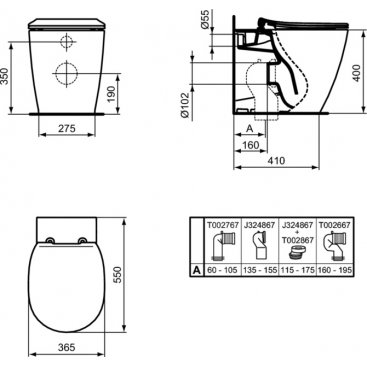 Унитаз приставной Ideal Standard Connect AquaBlade E052401