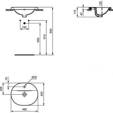 Раковина Ideal Standard Connect E503801 48 см