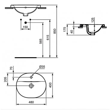 Раковина Ideal Standard Connect E5041MA 38 см