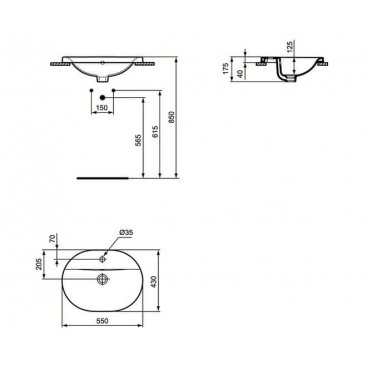 Раковина Ideal Standard Connect E503901 55 см