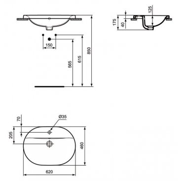 Раковина Ideal Standard Connect E504001 62 см