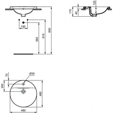 Раковина Ideal Standard Connect E504201 48 см