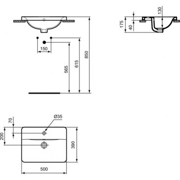 Раковина Ideal Standard Connect E5043MA 50 см