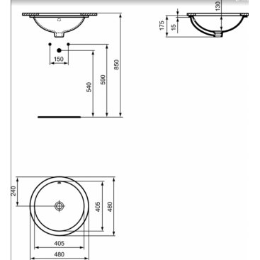 Раковина Ideal Standard Connect E5053MA 48 см