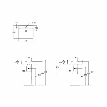 Раковина Ideal Standard Connect Cube E7884MA 55 см