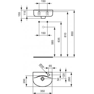 Раковина Ideal Standard Connect Arc E791501 35 см