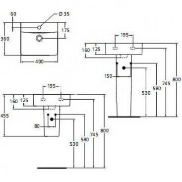 Раковина Ideal Standard Connect Cube E803301 40 см