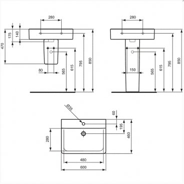 Раковина Ideal Standard Connect Cube E8103MA 60 см