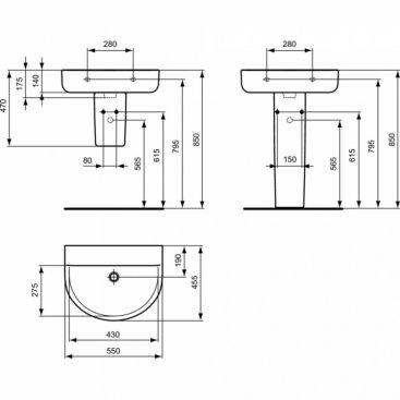 Раковина Ideal Standard Connect Arc E814701 55 см