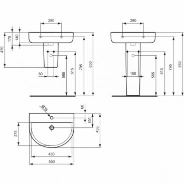 Раковина Ideal Standard Connect Arc E814801 55 см