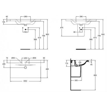 Раковина Ideal Standard Connect E812701 85 см