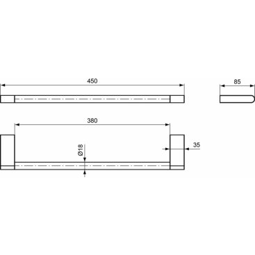 Полотенцедержатель Ideal Standard Connect N1386AA 45 см