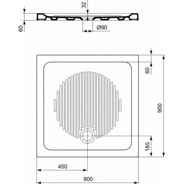 Поддон керамический Ideal Standard Connect T266201 90x90