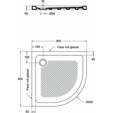 Поддон керамический Ideal Standard Connect T266901 90x90