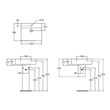 Раковина Ideal Standard Connect Cube E784401 55 см