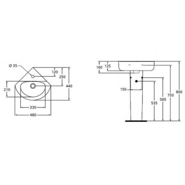 Раковина Ideal Standard Connect Space E793101 48 см