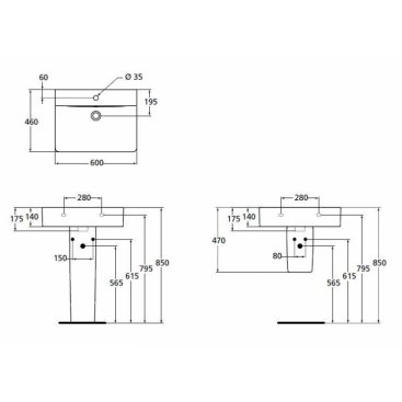 Раковина Ideal Standard Connect Cube E794501 60 см