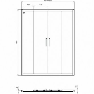 Душевая дверь Ideal Standard Connect 2 Sliding door K9282V3 160 см