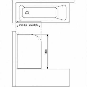 Шторка на ванну Ideal Standard Connect 2 T9924V3 80 см