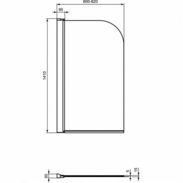 Шторка на ванну Ideal Standard Connect 2 T9924V3 80 см