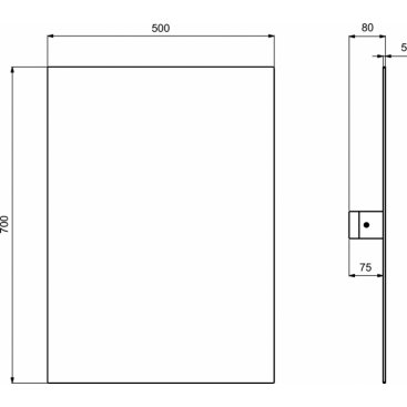 Зеркало регулируемое Ideal Standard Contour S5059BH 50 см