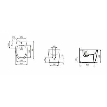 Биде приставное Ideal Standard Dea T509901