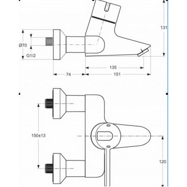 Смеситель для ванны Ideal Standard Ceraplus A4162AA