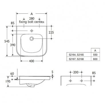 Раковина Ideal Standard Contour 21 S216401 55 см