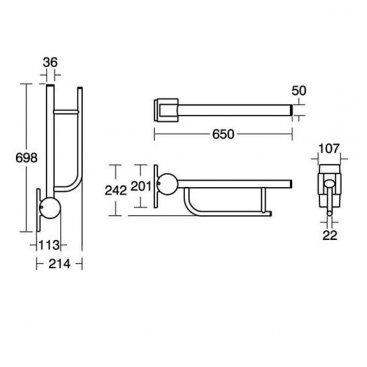 Поручень складной Ideal Standard Contour 21 S6361AC