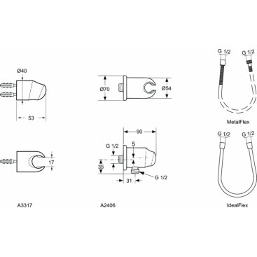 Шланг для душа Ideal Standard IdealRain A2403AA