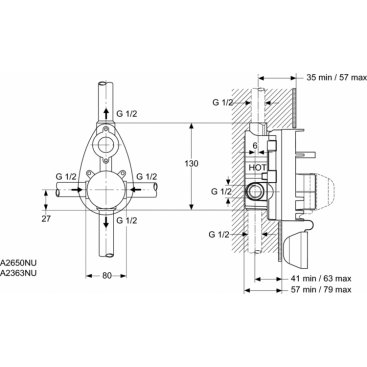 Скрытая часть Ideal Standard A2650NU