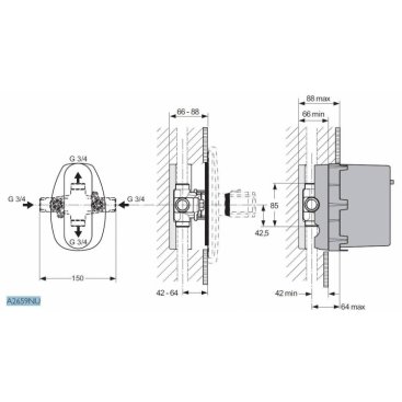 Встраиваемый комплект для термостатов Ideal Standard A2659NU