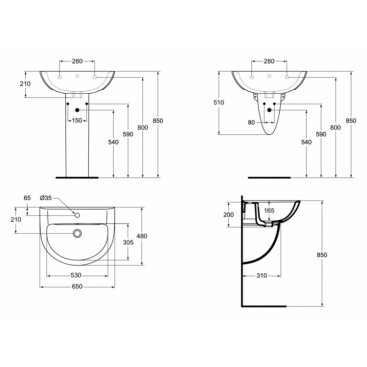 Раковина Ideal Standard Evrovit W444001 65 см