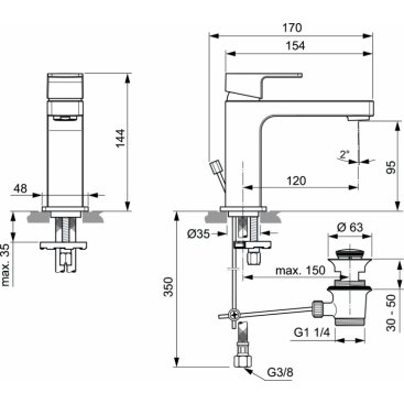 Смеситель для раковины Ideal Standard Edge A7101AA