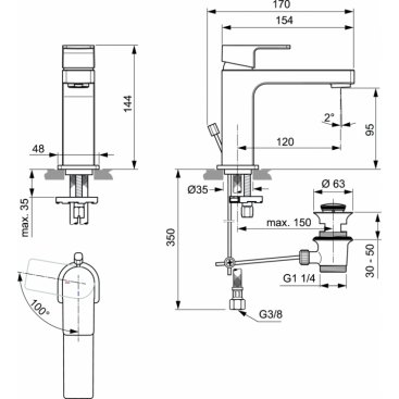 Смеситель для раковины Ideal Standard Edge A7102AA