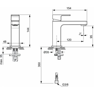 Смеситель для раковины Ideal Standard Edge A7103AA