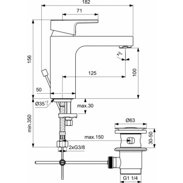 Смеситель для раковины Ideal Standard Edge Project A7104AA