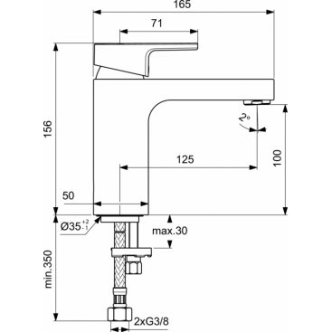 Смеситель для раковины Ideal Standard Edge Project A7105AA