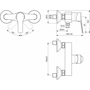 Смеситель для душа Ideal Standard Entella BC235AA