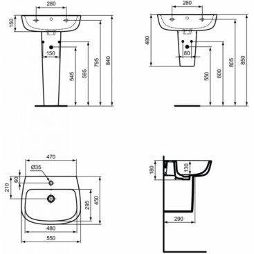 Раковина Ideal Standard Esedra T279901 55 см