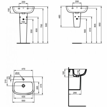 Раковина Ideal Standard Esedra T280801 50 см