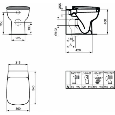 Унитаз приставной Ideal Standard Esedra T281201