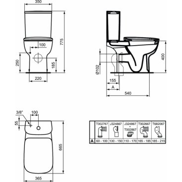 Унитаз-компакт Ideal Standard Esedra T283401