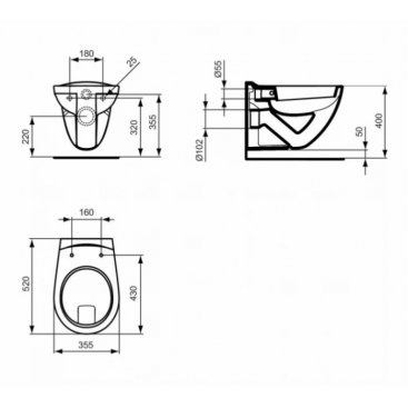 Унитаз подвесной Ideal Standard Evrovit V340301